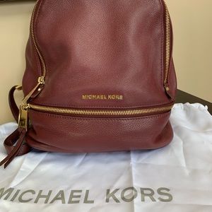 Michael Kors Rhea Cherry Leather Backpack